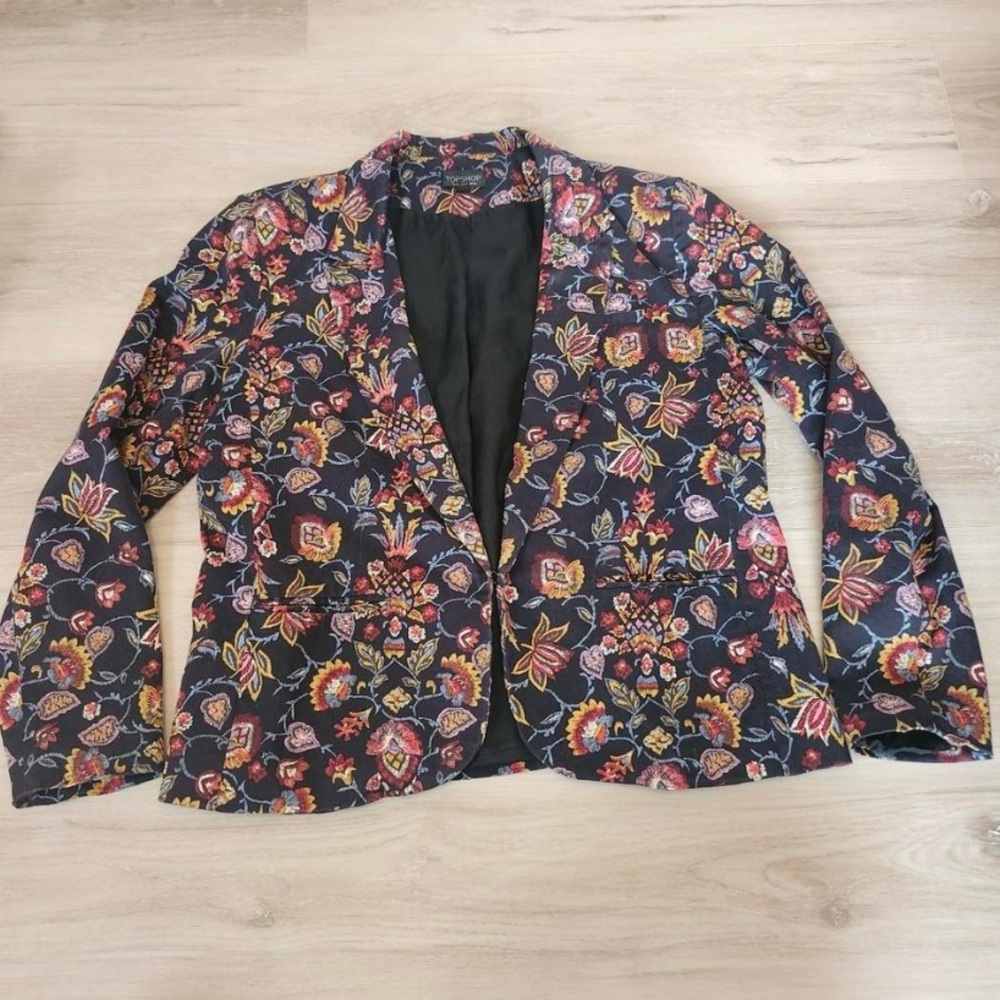 TopShop Floral Women's Jacket Blazer 12